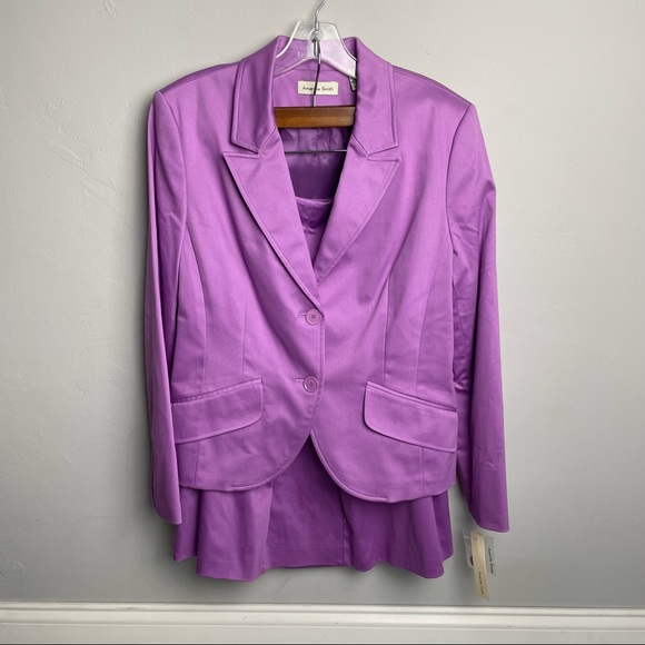Amanda Smith Stretch Purple Skirt Set Size 12 NWT - Picture 2 of 16